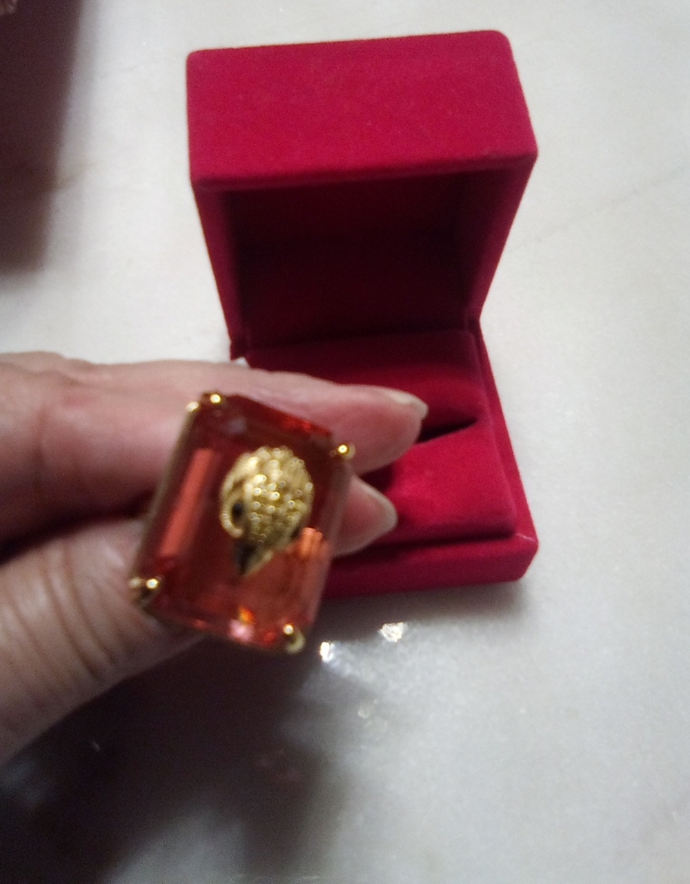Kurt Geiger Pink Eagle Cocktail Ring.